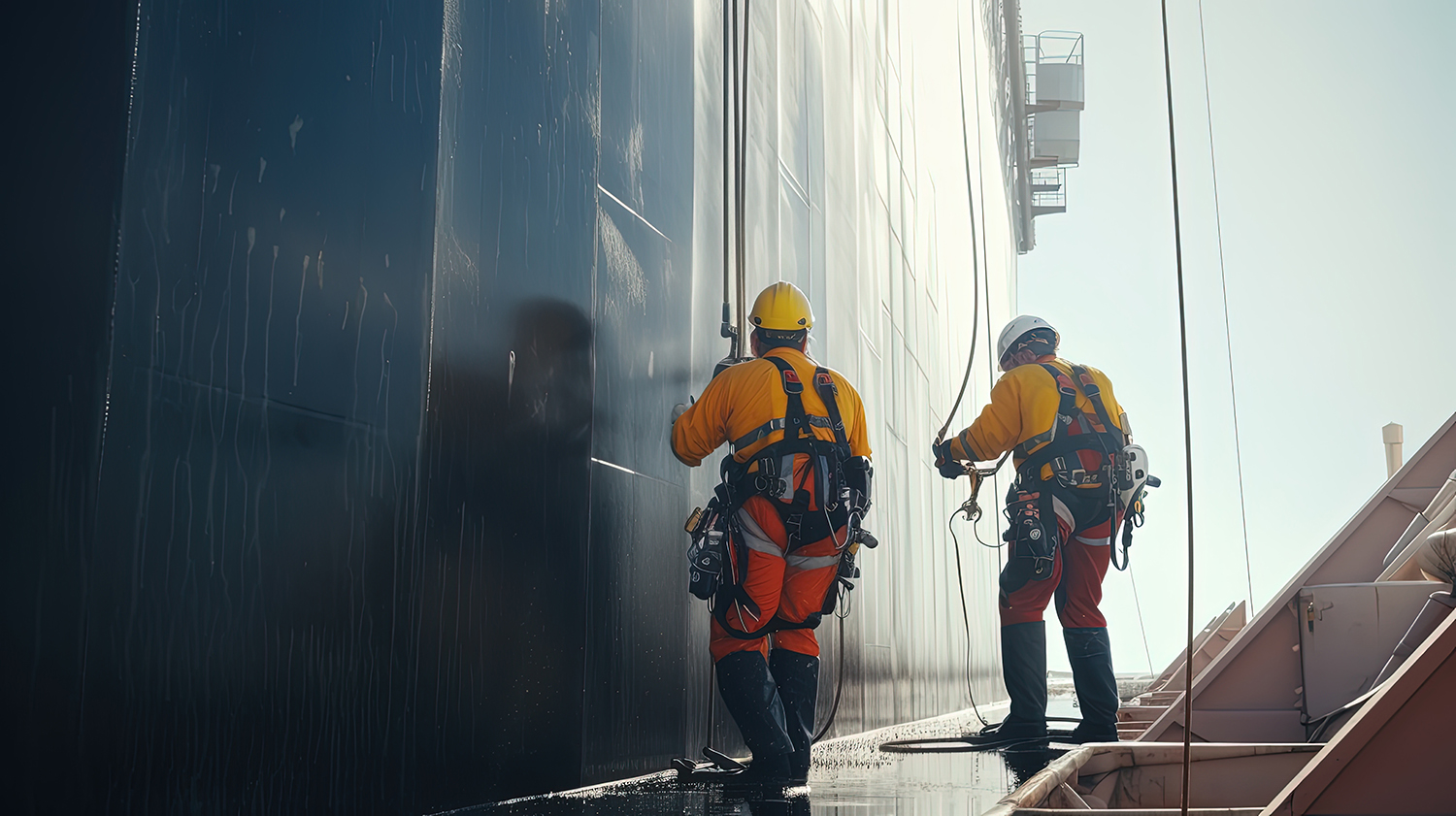 work at height tank rope access inspection storage tank